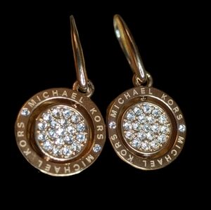 Michael Kors Earrings Rose Gold Glitz Flip Pave Earrings CZ